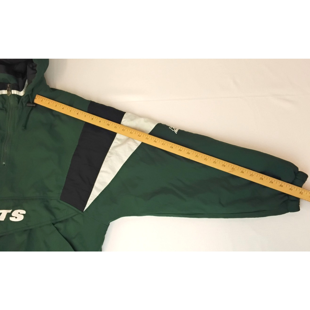 Vintage 90's NFL New York Jets Jacket Men's L 1/2 Zip Hooded Football #Z5805 - Picture 14 of 16